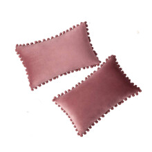 Sierkussen met pompon voor een stijlvol interieur, zachte fluwelen decoratieve hoes, onzichtbare ritssluiting voor eenvoudig onderhoud (45 x 45 cm)