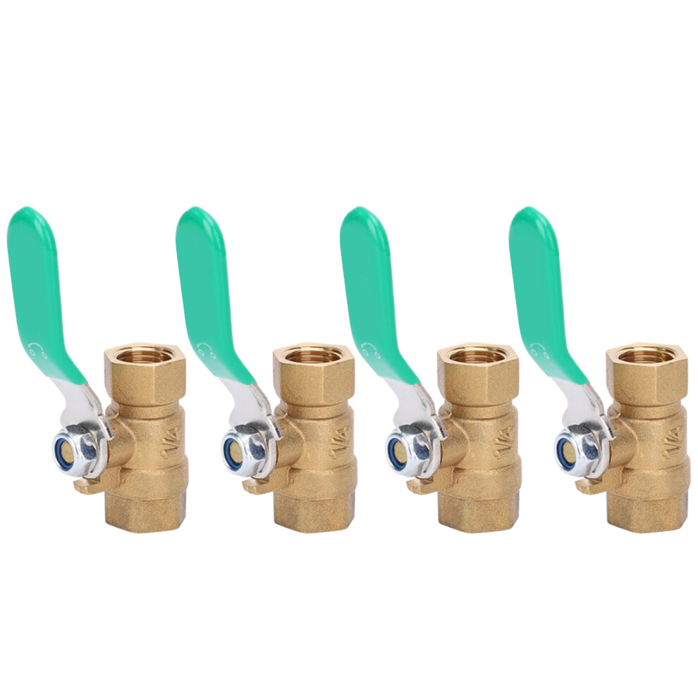 4Pcs Brass G1/4In Female Thread Ball Valve Drain Shut Off Pipe Plumbing System 8471363920557