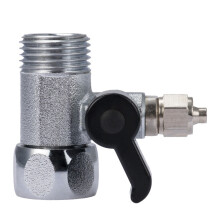 Vandforsyningsomskifter til installation under vask, tryk-til-tilslutning trevejs vandforsyningsadapter med 1/2" til 1/4" konfiguration, lækagefri
