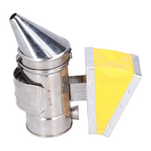 Fumigador de colmeia elegante em aço inoxidável, ferramenta para colmeia com design ergonômico que garante segurança e conforto, fumigador de