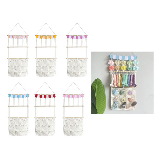 Compact Hair Bowknot And Accessory Storage Rack With Wall-Blue 2