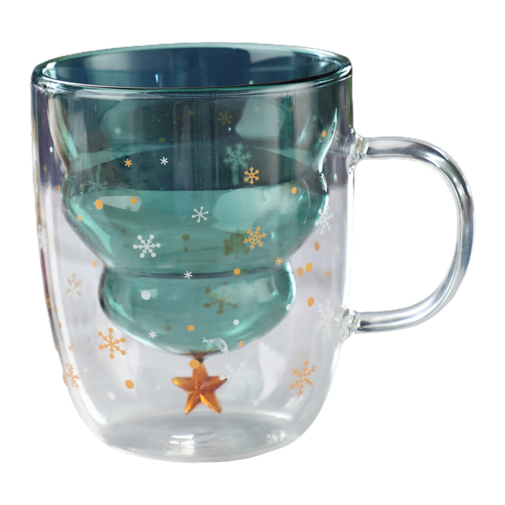 Double Glass Christmas Tree With Lid Glass Mug-without cover