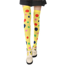 Fashion Sexy Knee High Stockings Patterned-yellow clown socks