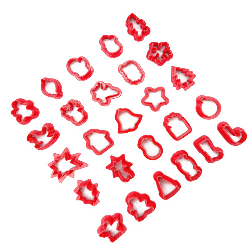 26 Shapes Clay Earring Cutters with Earring Hooks-Style A