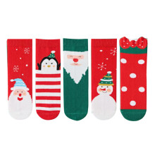 5 Pairs Kids Boys Girls Christmas Crew Socks Cartoon Santa-7 L