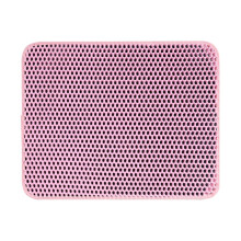 Cats Litter Mat DoubleLayer ScatterControl Mat 45 x 30 cm Pink Plastic Cloth Easy Sifting Indoor Pet Supplies