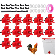 Duck Waterer Nipples, Horizontal Stainless Steel Watering System, Leakproof Large Capacity Feeder For Coop & Poultry