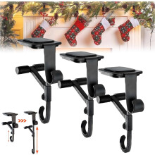 Heavy Duty 2-in-1 Openhaard Kous & Guirlande Hanger Verstelbare Schoorsteenmantel Hanger met Dubbele Haken 3 stuks
