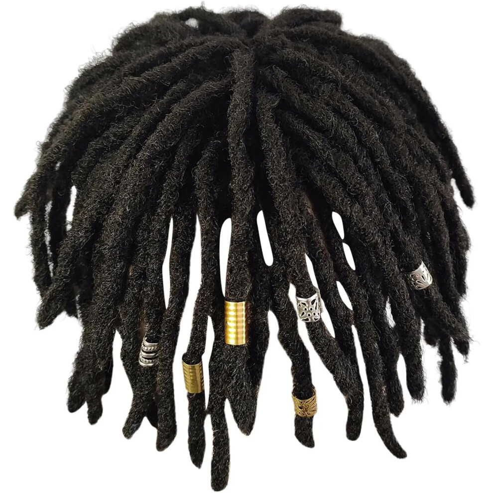 Oimg Unisex Dreadlock-Peruecke-Kurz-Lockig-Fuer-Schwarze-Maenner-Geflochtene-Peruecken-Hip-Hop