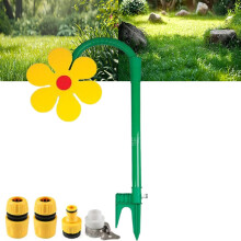 Crazy Daisy Sprinkler met Paaltje 360 Draaiende Bloem Sproei voor Tuin Besproeiing en Kinder Spel Geel