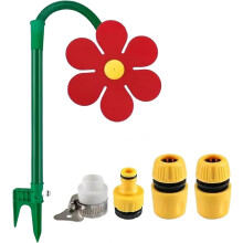 Crazy Daisy Sprinkler met Paaltje Grappige Zonnebloem Dansende Water Sproeier voor Tuin Rood