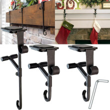 Openhaard Kous en Guirlande Hanger Schoorsteenmantel Hanger voor Kerst en Halloween Decor Zwart 3 stuks