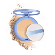 Zomer Olie Controle Zettingpoeder Waterproof Stay Matte Pressed Powder Compact voor Zachte Focus Finish (#02 Natural)