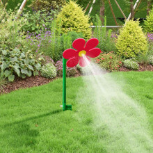 Crazy Daisy Sprinkler Rood en Geel Dansende Bloem Gazon Sproeier voor Tuin Besproeiing en Hondenspel