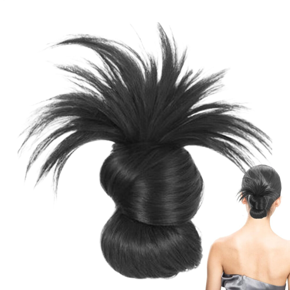 Oimg Unisex Clip-On-Federn-Bun-Peruecke-Messy-Bun-Haarteil-Clip-On-Messy-Bun-Haarteile-Fuer-Frauen
