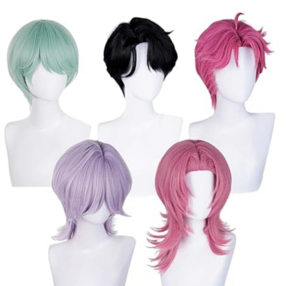 Oimg Unisex Demon-Hunters-Sajaboys-Peruecke-Cosplay-Jinu-Abby-Mystery-Romance-Kostuem-Peruecken