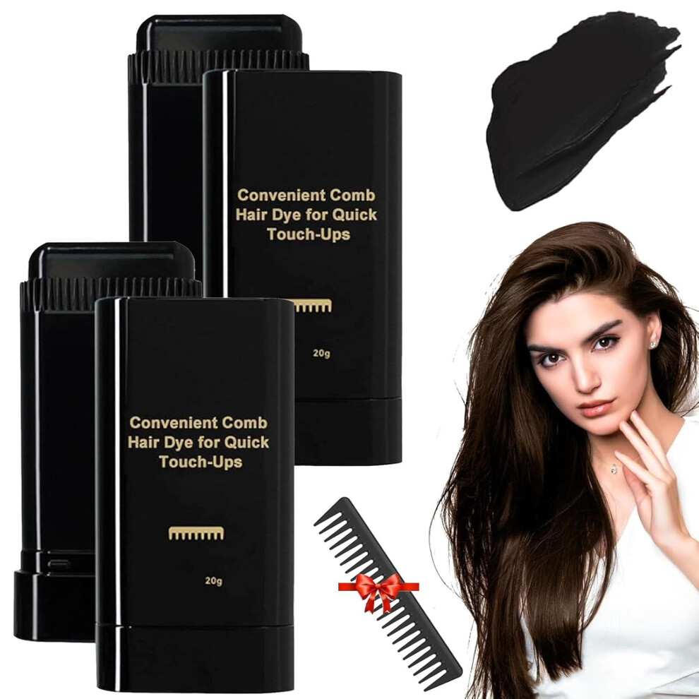 Oimg Haarfarbstab 2025 Upgraded Wasserdicht Tragbar Farbtouch Up Stab Mit Kamm 2 Stueck Schwarz