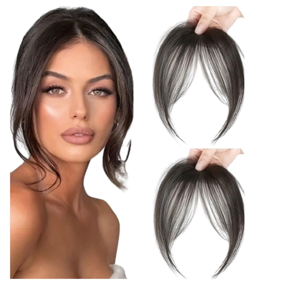 Oimg Unisex Pony-Haar-Clip-In-Pony-Stirnlocken-Mit-Schlaefen-Haarteile-Fuer-Frauen-Taglich