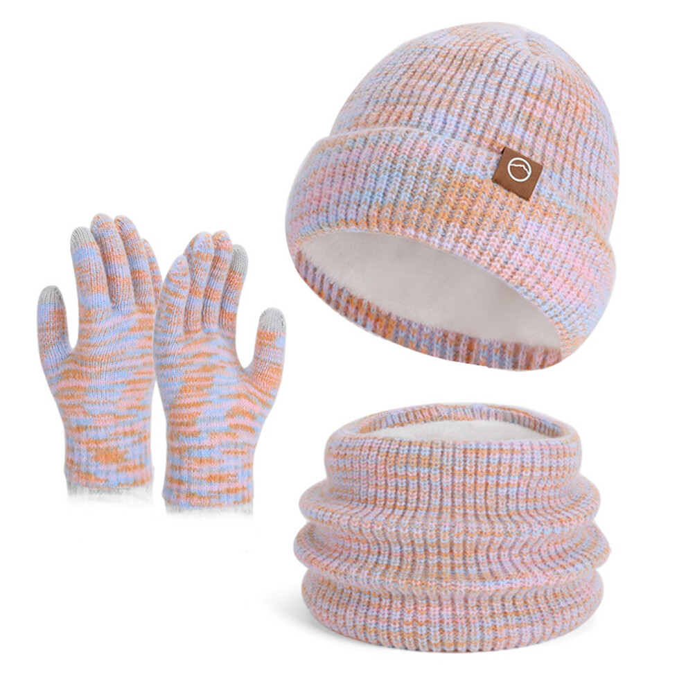 (pink) 3pieces Womens Colorful Beanie Scarf Set Fashionable And Functional-image-OPC-PN8YG9K-NEW