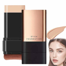 Dual Ended Eraser Foundation Stick 3 in 1 Luxury Anti-Rimpel Make-up met Borstel (Natural)