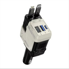 Cargador de coche USB C de 120 W, 4 en 1, escalable, adaptador de carga superrápida tipo C con cable retráctil para teléfono, color blanco