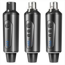 Sistema de micrófono inalámbrico de 3 piezas, adaptador convertidor XLR de 2,4 GHz, transmisor y receptor para micrófono dinámico de condensador.