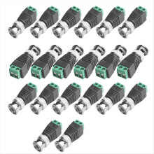 Conector Balun BNC macho (20 unidades) coaxial Cat5 para cámaras de videovigilancia CCTV