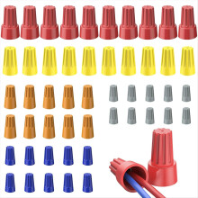 50 tapas de tuercas para cables, conectores eléctricos para cableado eléctrico de calibre 10-22 AWG, con torsión A