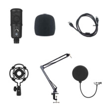 Gaming-USB-Mikrofon mit Geräuschunterdrückung, Kondensatormikrofon für PC und Podcasts mit Mikrofonarm B