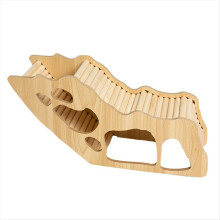Wasbaar hamsterhuisje, verborgen houten huisje, klein huisdierkasteel met klimladder, dwergmuis, tunnel