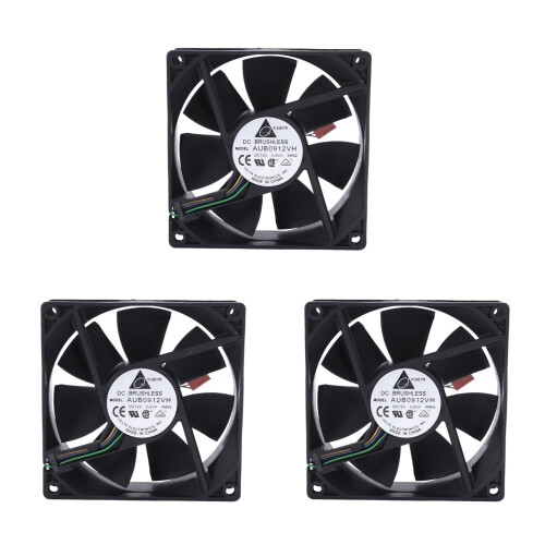 3x 90x90x25MM DC 12V 0.60A 4-pins computer CPU-koelventilatoren