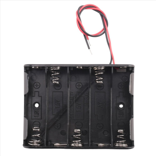 5 x 1.5V AA Μπαταρία Θήκη Θήκης Καλώδιο Μαύρο