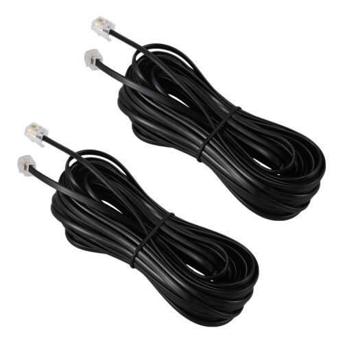 2X RJ11 6P4C Telefoonkabel ADSL Modem 10 Meter