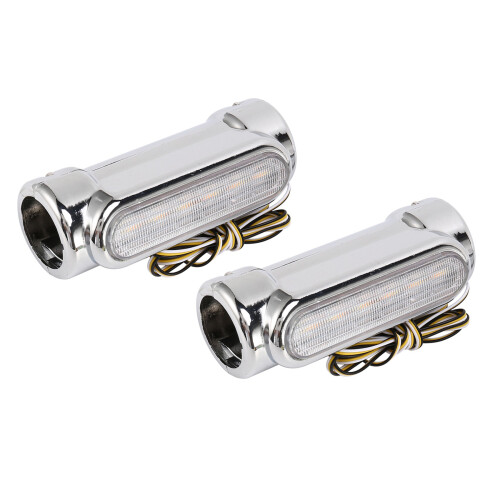 Feu de route LED à double clignotant pour moto (argenté) 1