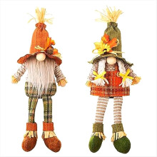 Herbstdeko: Plüsch-Gnome für Zuhause (2er-Set) – Halloween-Bauernhaus-Kürbis