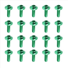 20 tornillos hexagonales de aleación de aluminio verde para motocicleta M6