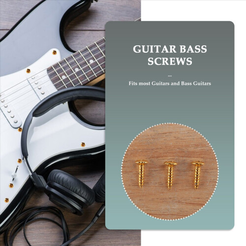 50x Βίδες Μπάσου Κιθάρας Ανταλλακτικά για Scratchplates Pickguard, Χρυσό 2