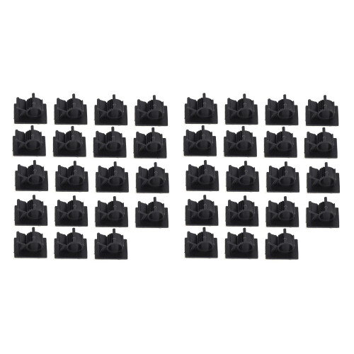 40 abrazaderas de cable de plástico ajustables negras, clips autoadhesivos para coche con 1