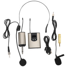 Tragbares UHF-Funk-Headset/Lavalier-Ansteckmikrofon mit Taschensender und -empfänger, 6,35-mm-Klinkenausgang, für Live-Auftritte