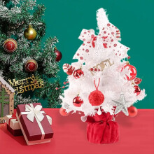 Mini kerstboom tafelmodel draaiende muziekdoos figuur kunstmatig bevlokt met licht voor thuis