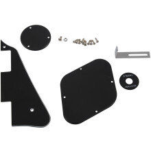 1 set di battipenna nero/cavità/coperture interruttori/piastra selettore pickup/staffa/viti per chitarra stile LP