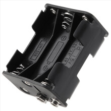 Dubbelzijdige veer 6 x 1,5 V AA batterijhouder, doos, zwart