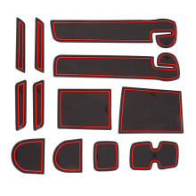 Voor SWIFT 2018 12 stuks antislip rubberen decoratieve bekerhouderstickers, deurgroefmat, rood