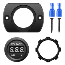 12V-24V Wasserdichtes Auto-Motorrad-Voltmeter mit LED-Digitalanzeige, schwarz