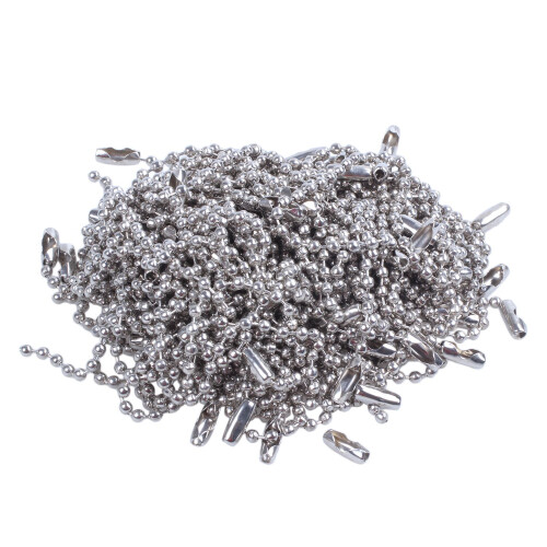 Edelstahlperlen, 10 cm lang, 2,4 mm Durchmesser, 100 Stück, silberfarben