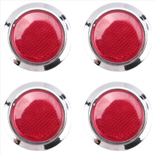 4 stuks auto plastic ronde reflecterende reflector sticker rood