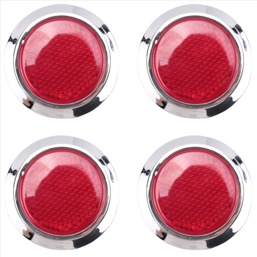 4 stuks auto plastic ronde reflecterende reflector sticker rood 1