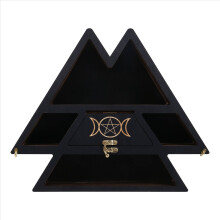 Pyramidenförmiges Wandregal aus Holz, schwebendes Kristall-Display-Regal zur Wohnzimmerdekoration