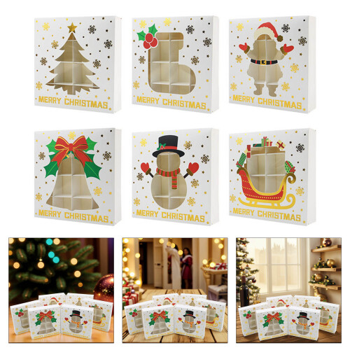 12Pcs Christmas Chocolate Box Paper Packaging Box for-03 2