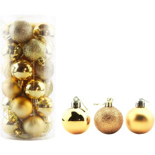 Shatterproof Christmas Ornaments, 24pcs Orange Decorations With Hooks For Easy Hanging, Ideal For Family Celebrations 3 Special Finishes
